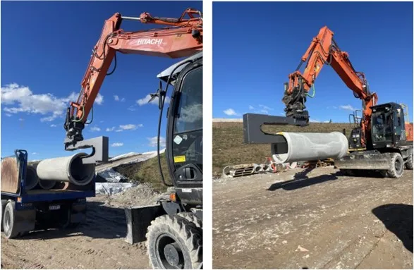 Custom attachment tool for concrete pipe installation