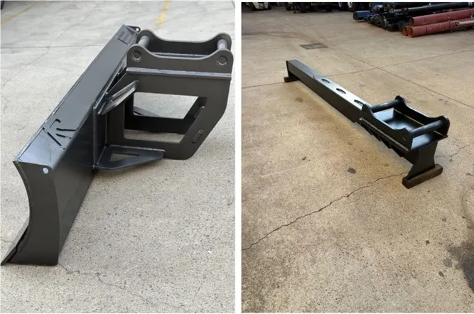 Custom-fabricated attachment tooling for earth-moving machinery