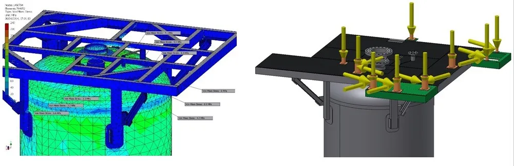 Finite element analysis of a refinery tower