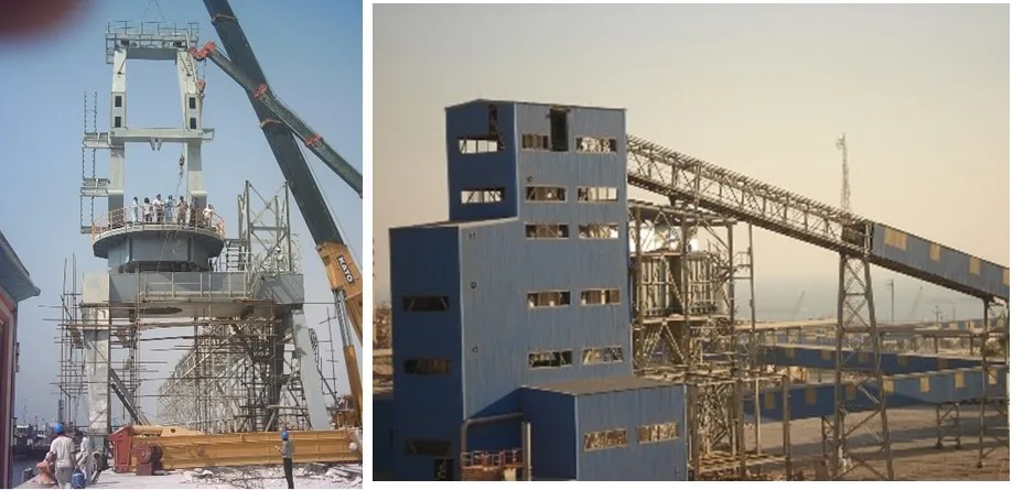 Fabricated materials-handling ship-loader structure